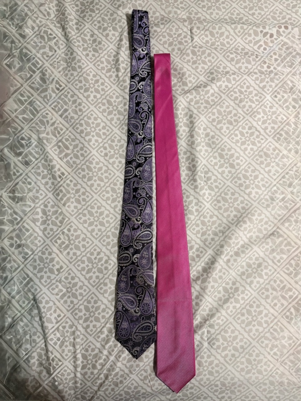 Alexander Julian Purple Paisley and Bright Pink Tie Pair